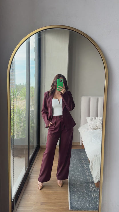 Set blazer y pantalón tinto