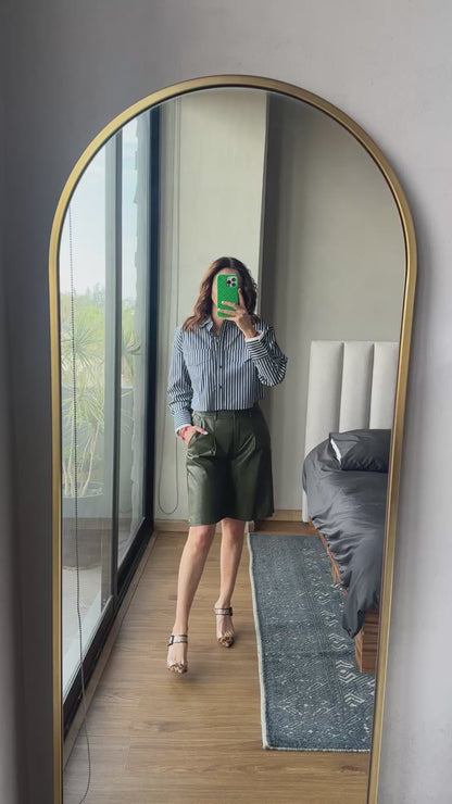 Blusa botones rayas azul