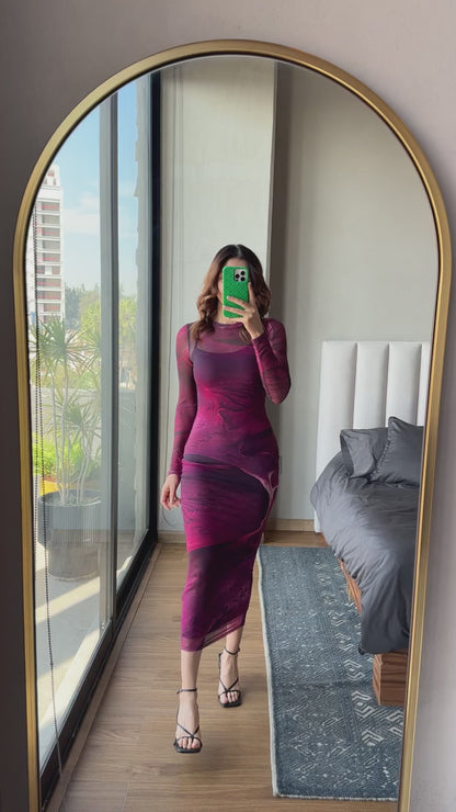 PRE VENTA se entrega a partir del 16 de febrero. Vestido mesh tonos rosa