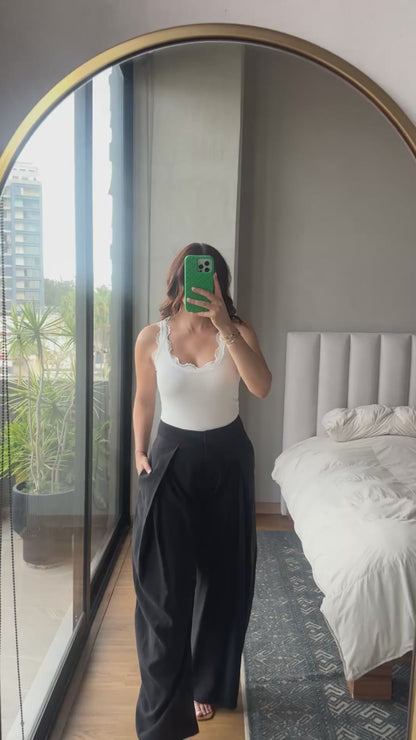 Pantalón wide leg negro