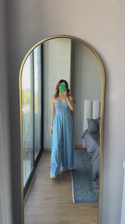 Jumpsuit tirantes resorte en pecho denim