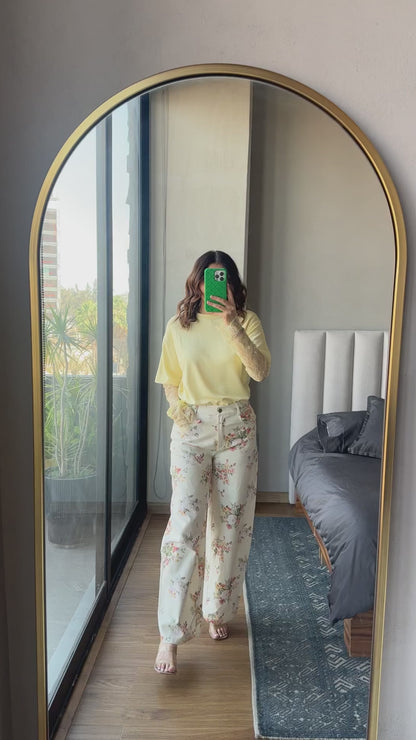 Jeans print flores