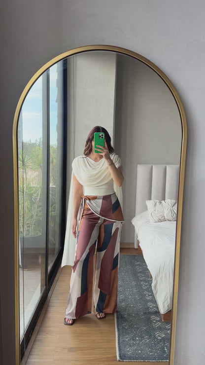 Pantalón satín print