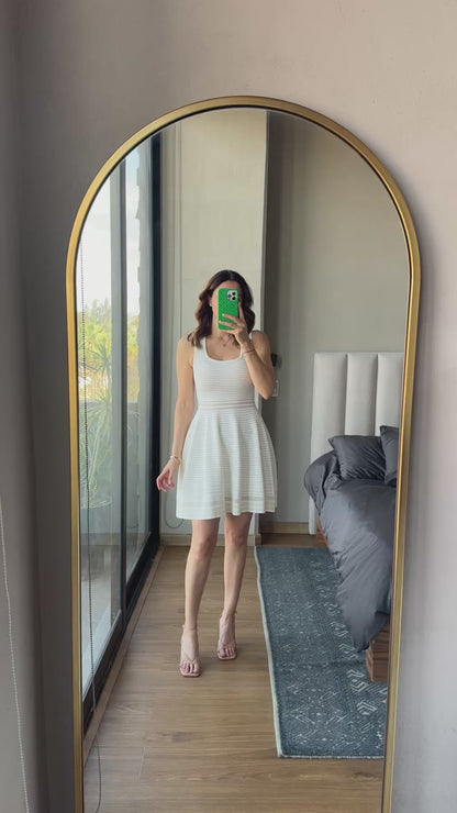Vestido corto tejido spandex blanco