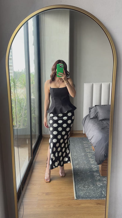 Blusa peplum negra