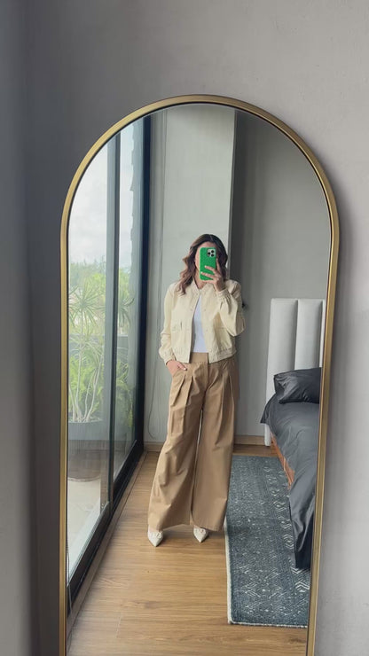 Bomber faux leather ivory