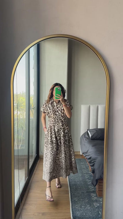 Vestido midi animal print