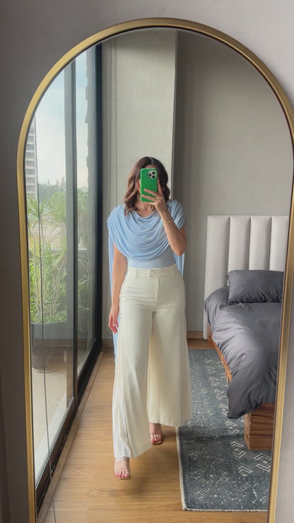 Body con capa mesh baby blue