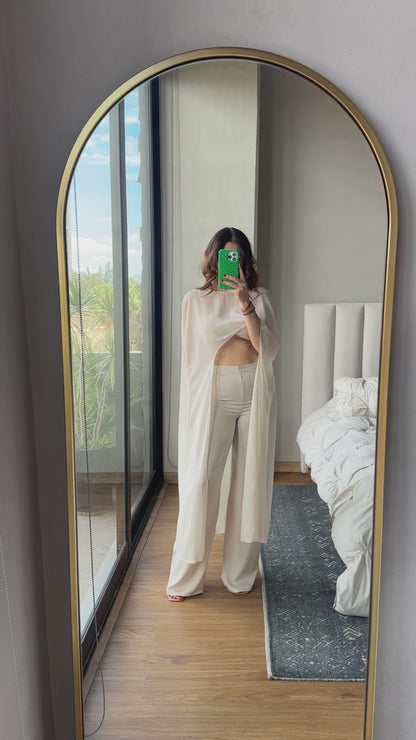 Set blusa y capa pantalón avena