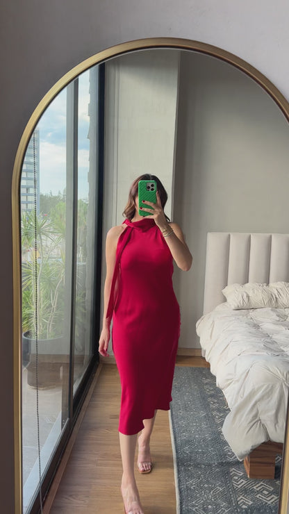Vestido halter rojo