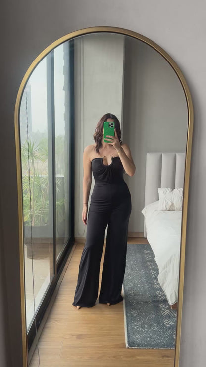 Jumpsuit strapless negro