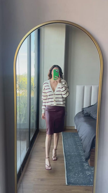 Cárdigan rayas tinto